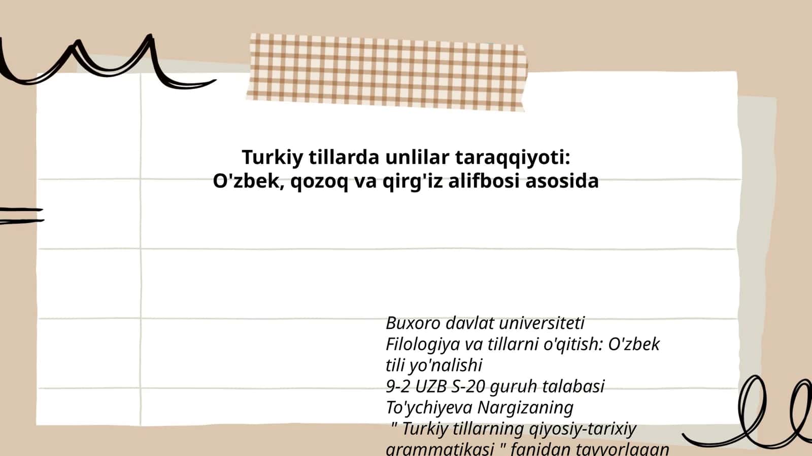 Turkiy tillarda unlilar taraqqiyoti 1