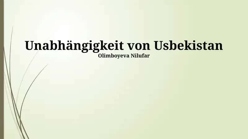 Unabhängigkeit von Usbekistan 1