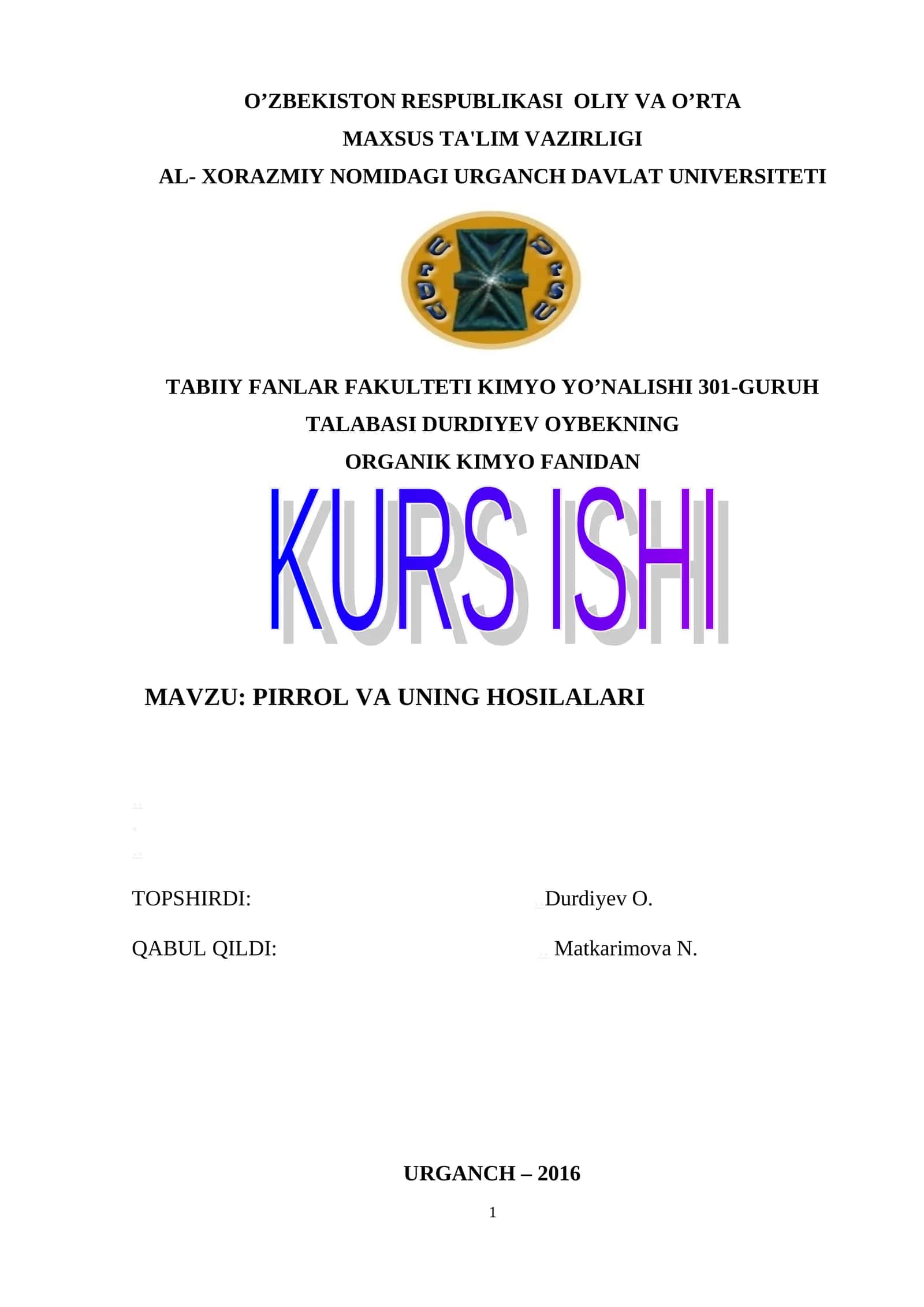 PIRrol va uning hosilalari 1