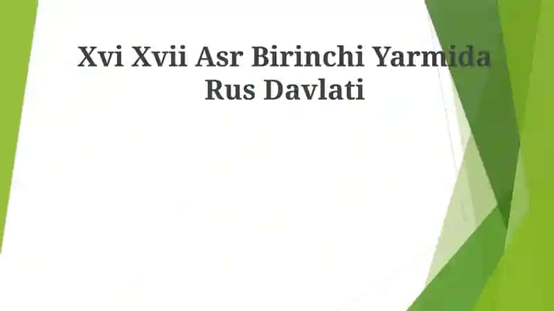 Xvi Xvii Asr Birinchi Yarmida Rus Davlati