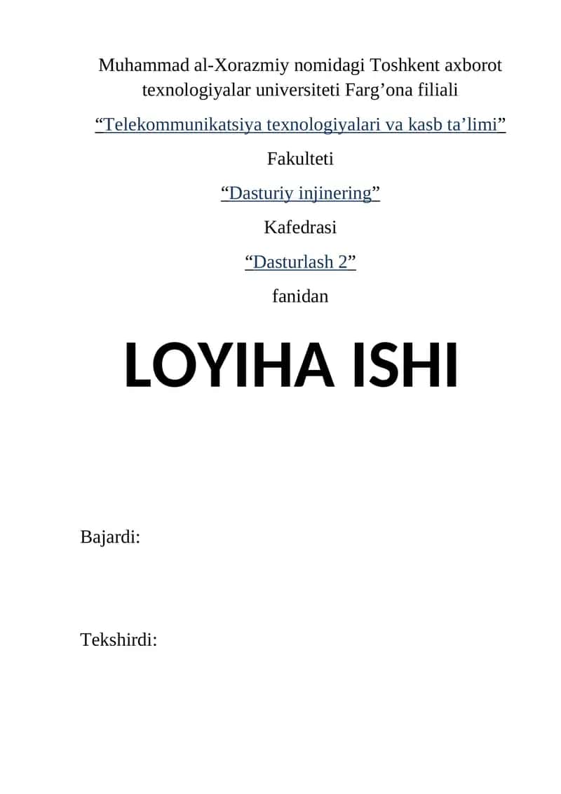 KADRLAR BO`LIMINI AVTOMATLASHTIRILGAN ISH O`RNI YARATISH 1