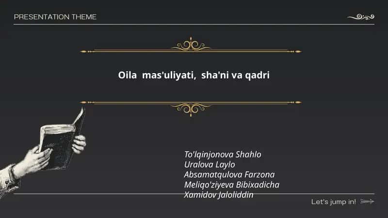 Oila mas'uliyati, sha'ni va qadri 1