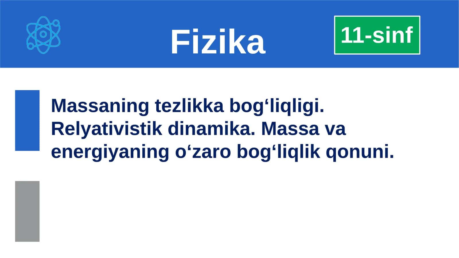 Massaning tezlikkabog‘liqligi 1