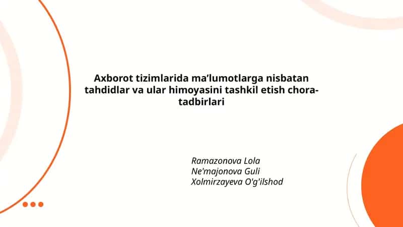 Ma'lumot xavfsizligi 1