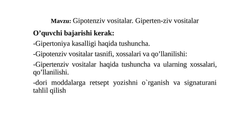 Gipotenziv vositalar 1