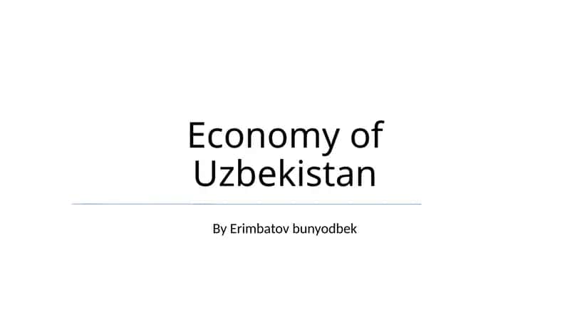 Economy of Uzbekistan 1