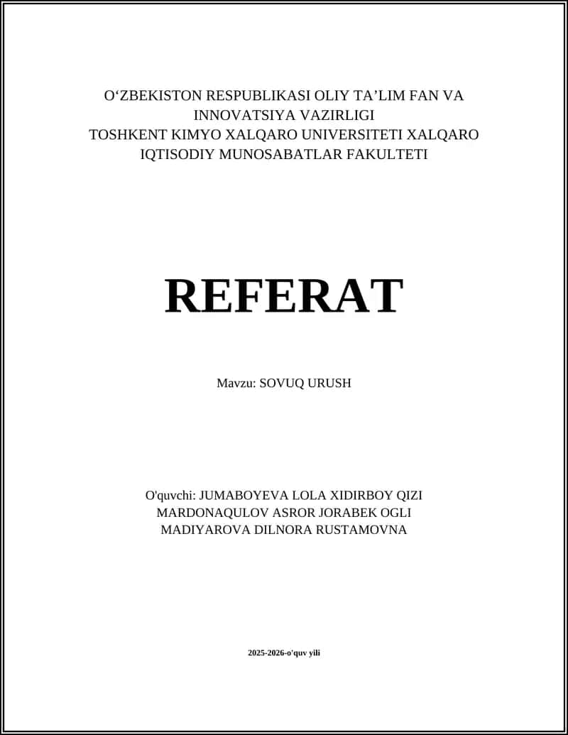 SOVUQ URUSH 1