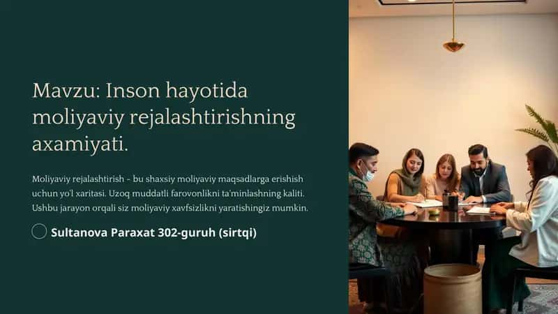 Inson hayotida moliyaviy rejalashtirishning axamiyati 1