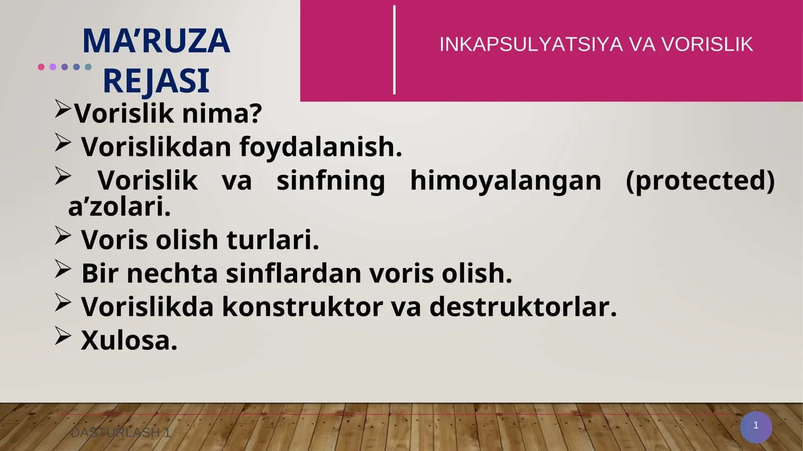 Vorislik nima? 1