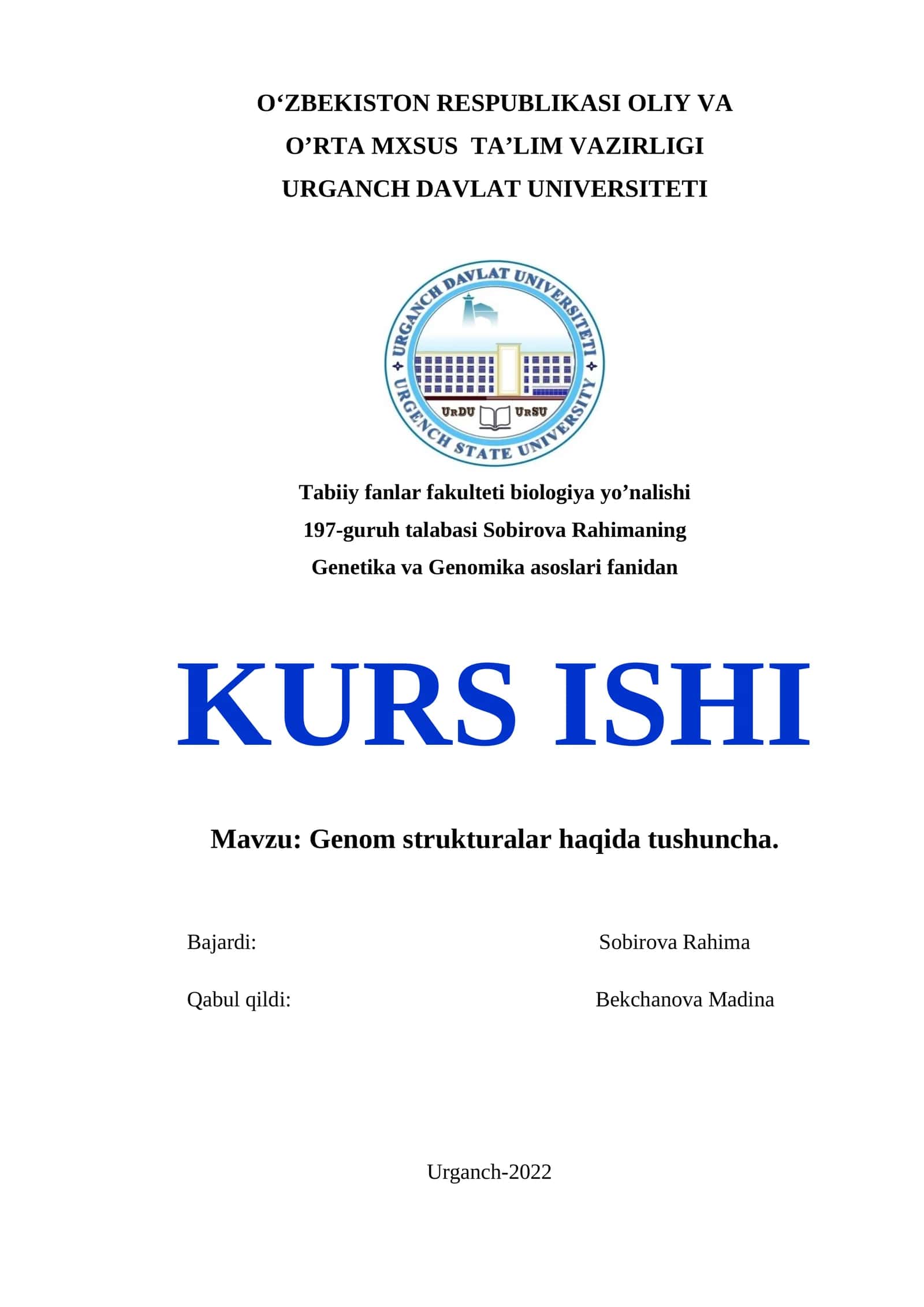 Genom strukturalar haqida tushuncha 1