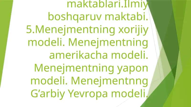 Menejmentning rivojlanish tarixi va hozirgi holati 1