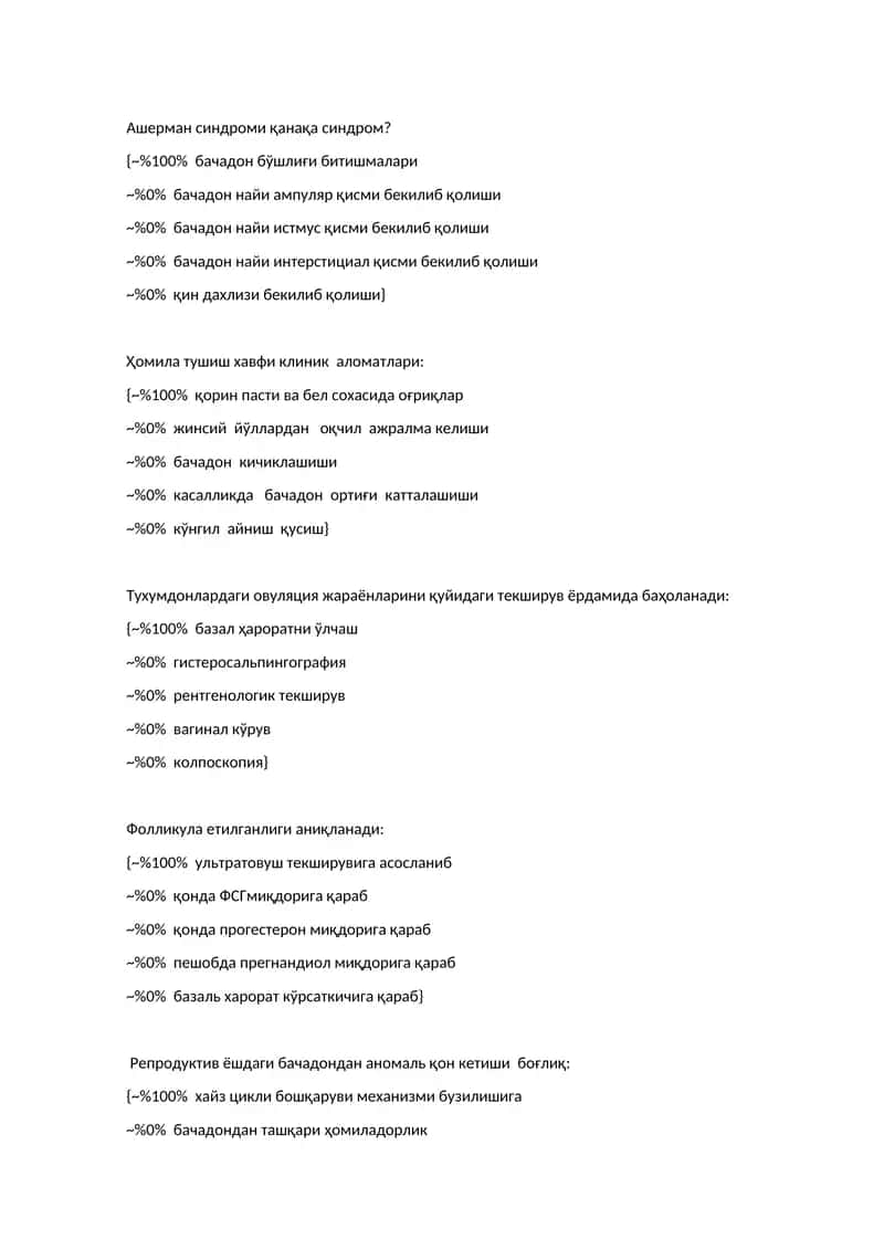 akusherlik TEST YAKUNIY 1