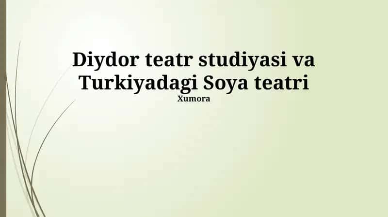 Diydor Teatr Studiyasi 1