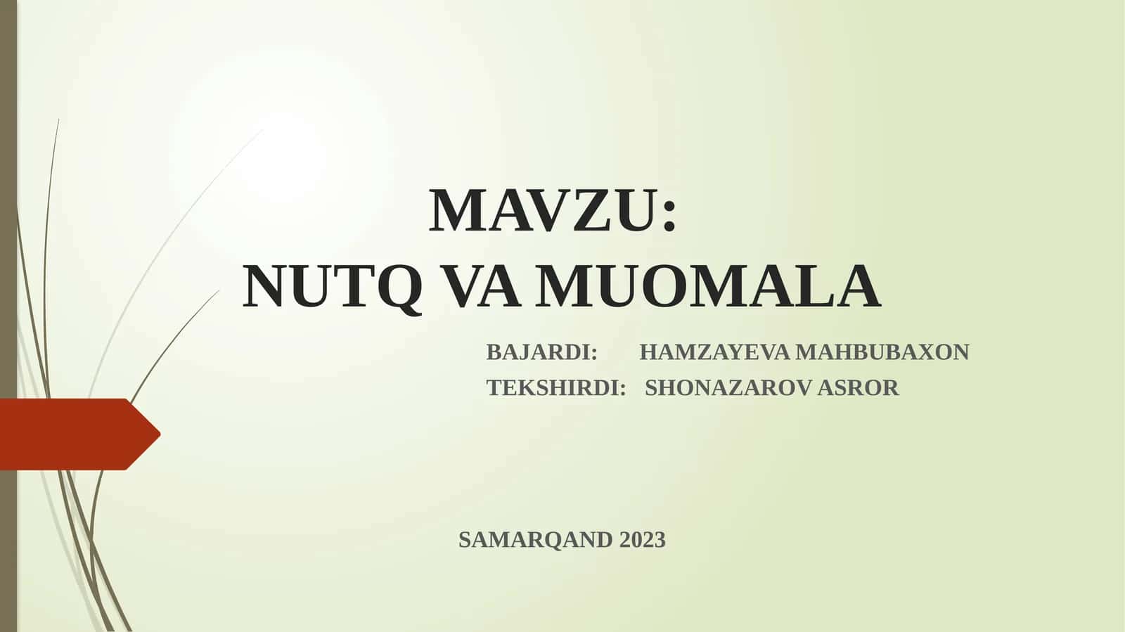 NUTQ VA MUOMALA 1
