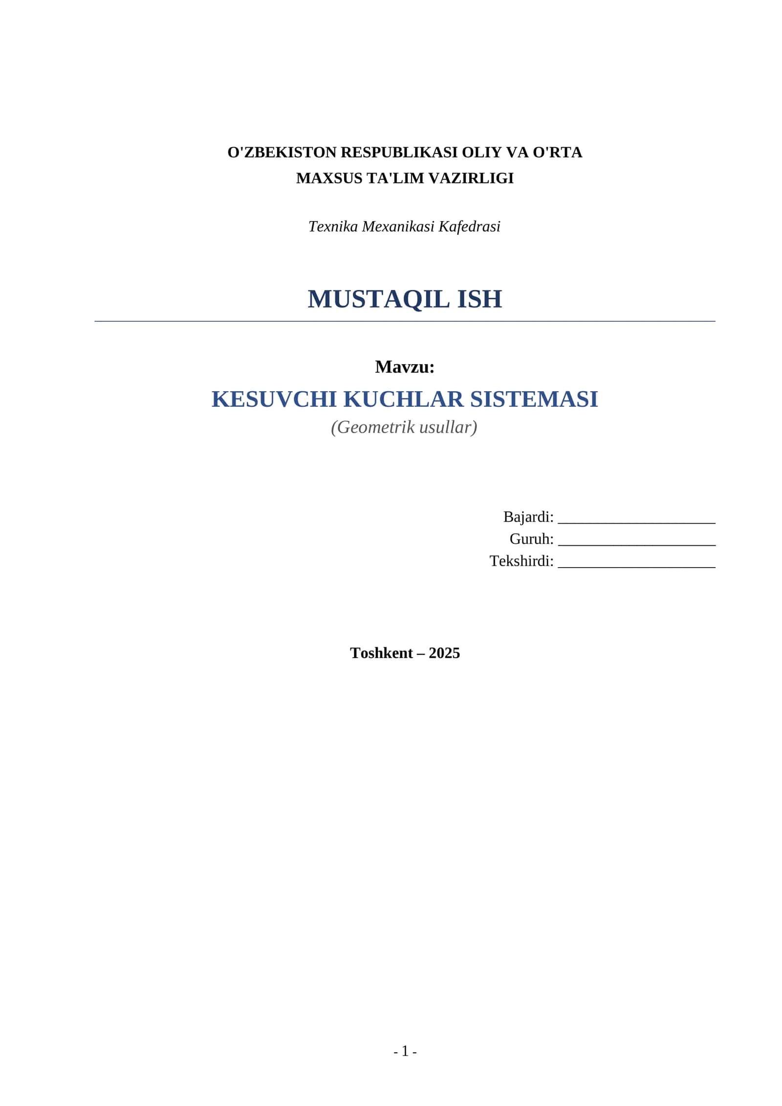 KESUVCHI KUCHLAR SISTEMASI 1