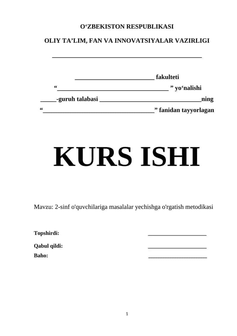 2-sinf o'quvchilariga masalalar yechishga o'rgatish metodikasi 1