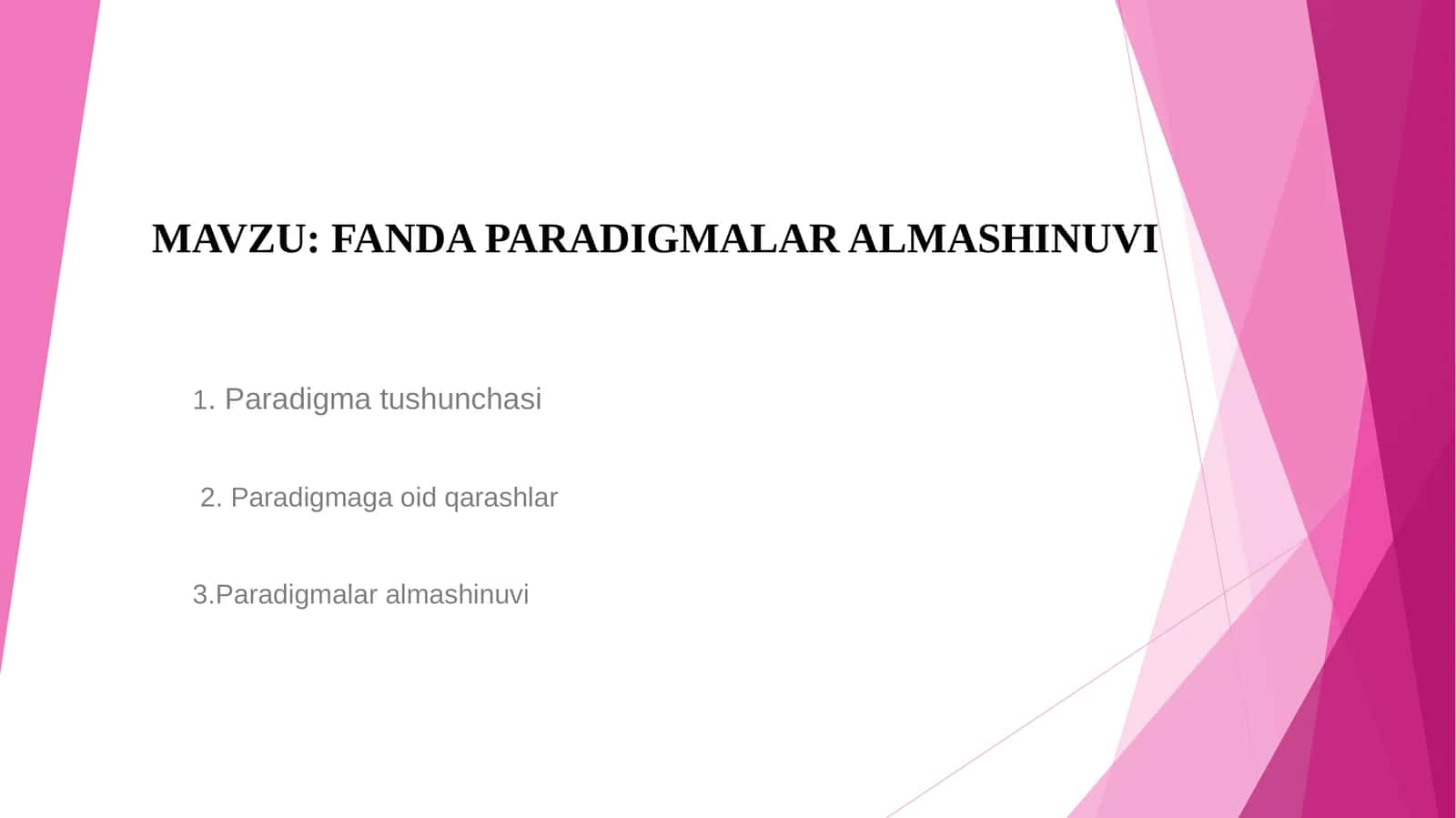 FANDA PARADIGMALAR ALMASHINUVI 1