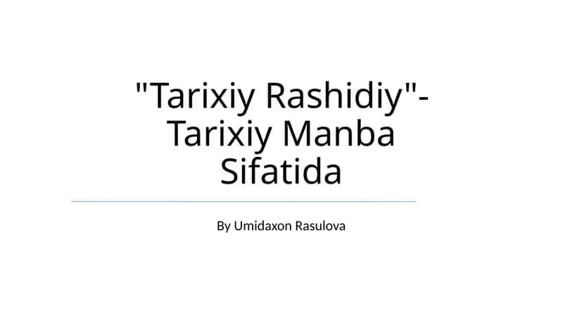 Tarixiy Rashidiy 1
