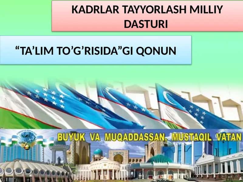 KADRLAR TAYYORLASH MILLIY DASTURI 1