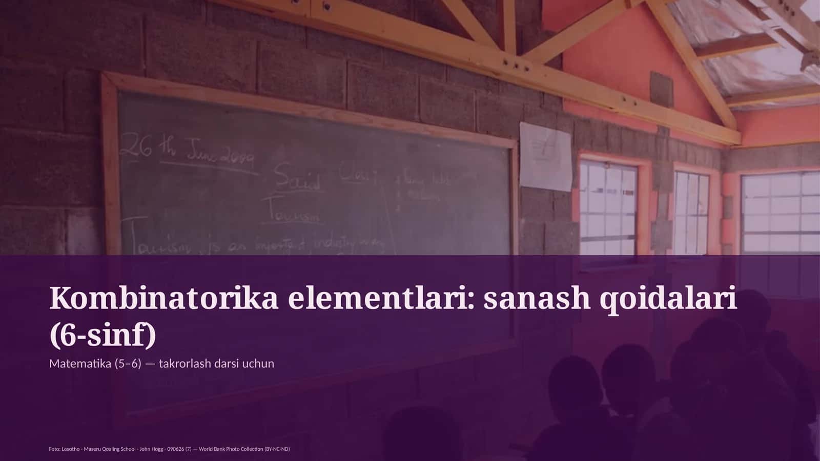Kombinatorika elementlari: sanash qoidalari (6-sinf) 1