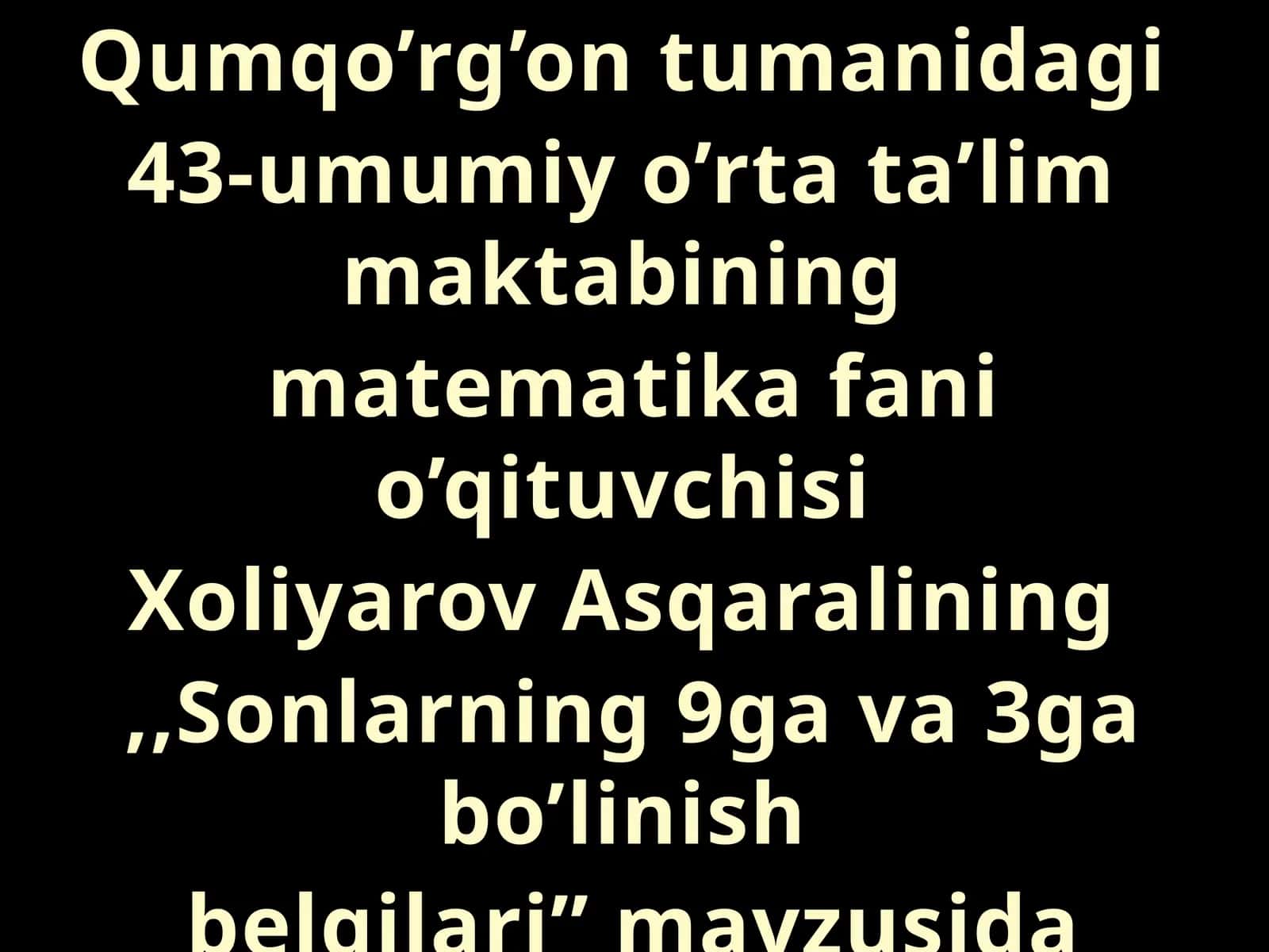 Sonlarning 9 ga va 3 ga bo'linish belgilari 1