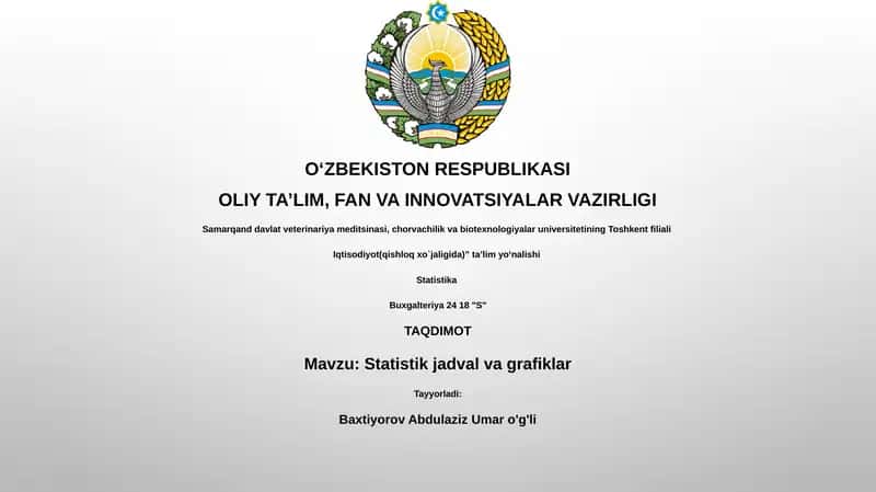 Statistik jadval va grafiklar 1