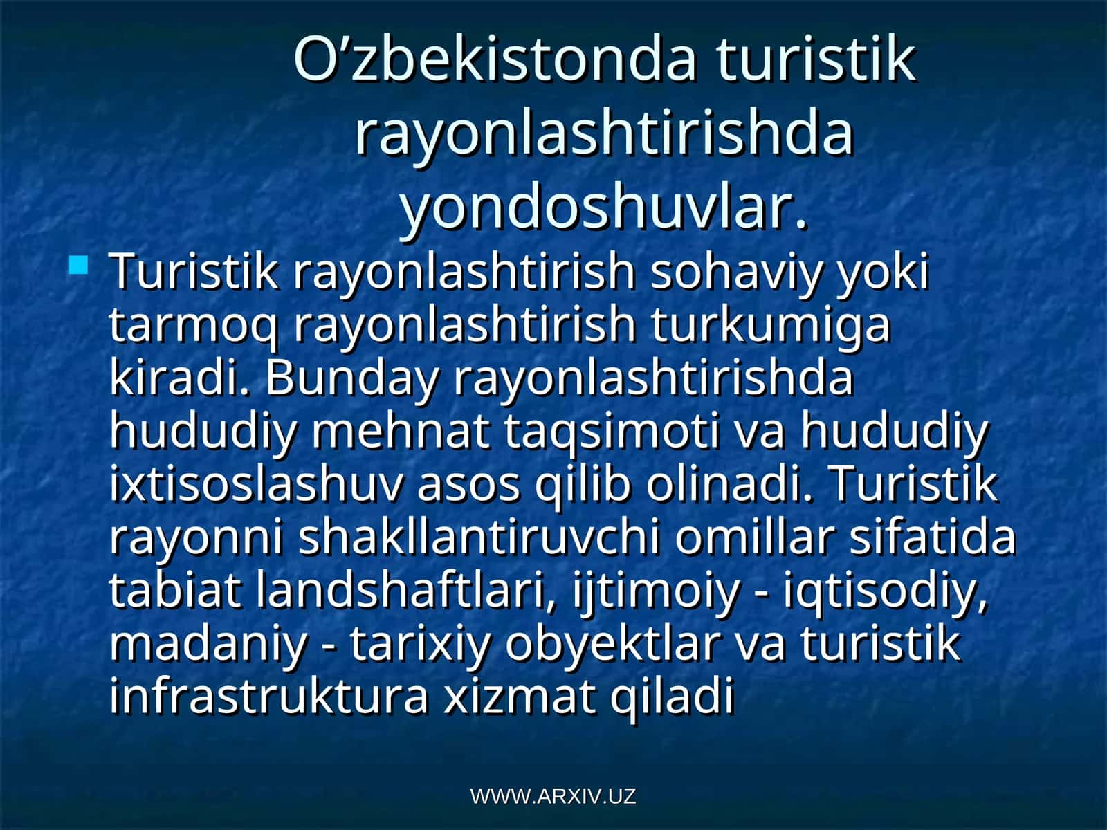 O’zbekistonda turistik rayonlashtirish 1