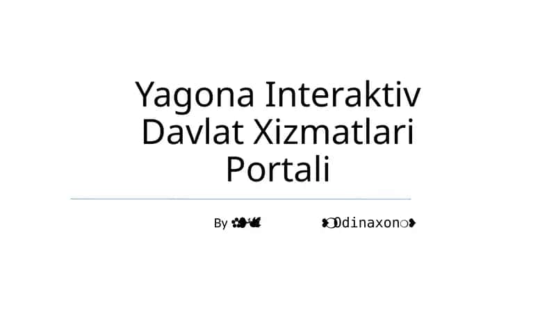Yagona Interaktiv Davlat Xizmatlari Portali 1