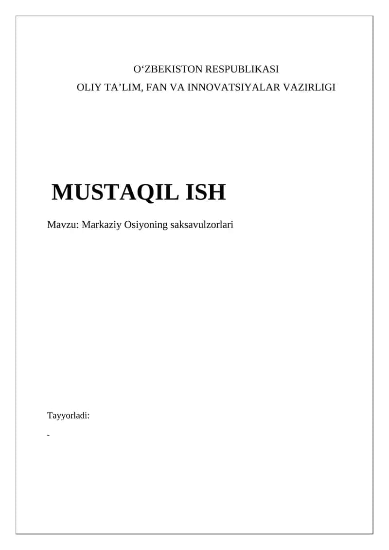 Markaziy Osiyoning saksavulzorlari 1