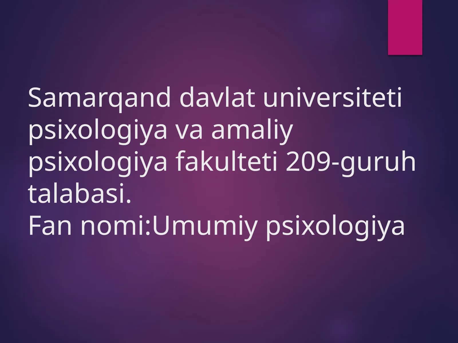 Umumiy psixologiya 1