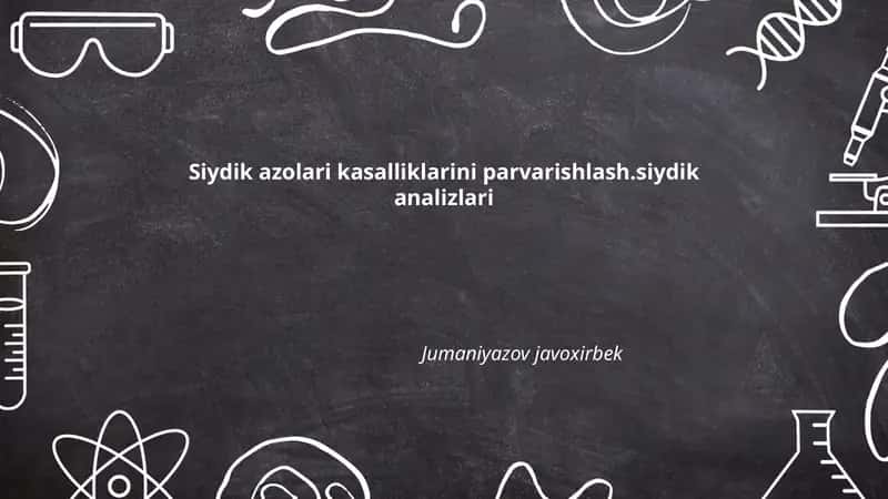 Siydik yo‘li anatomiyasi va kasalliklari 1