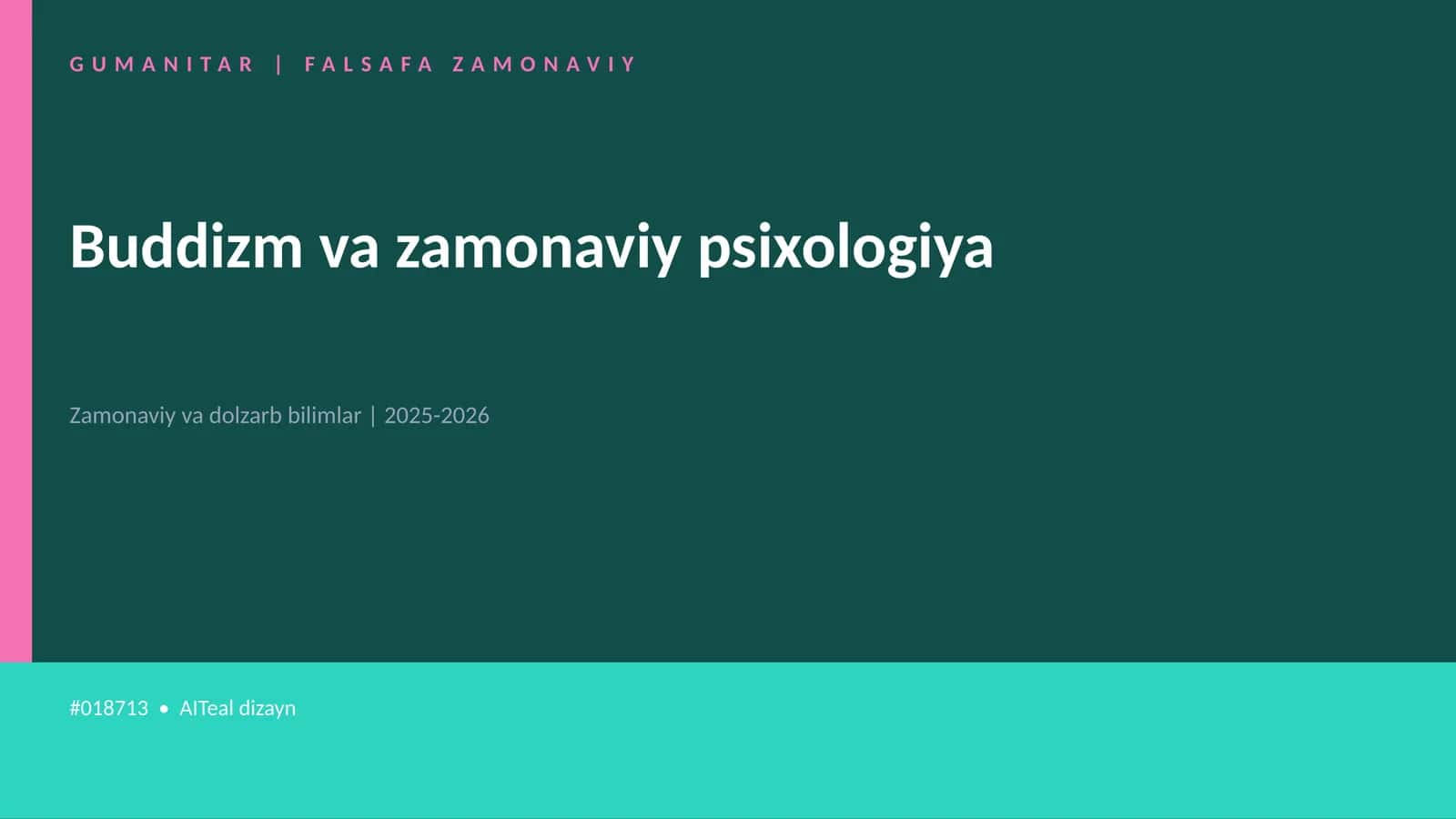 Buddizm va zamonaviy psixologiya 1