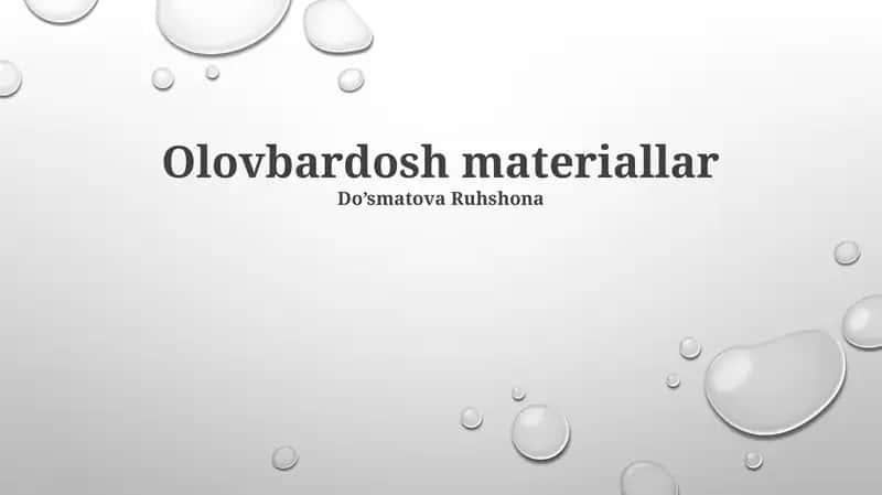Olovbardosh materiallar 1
