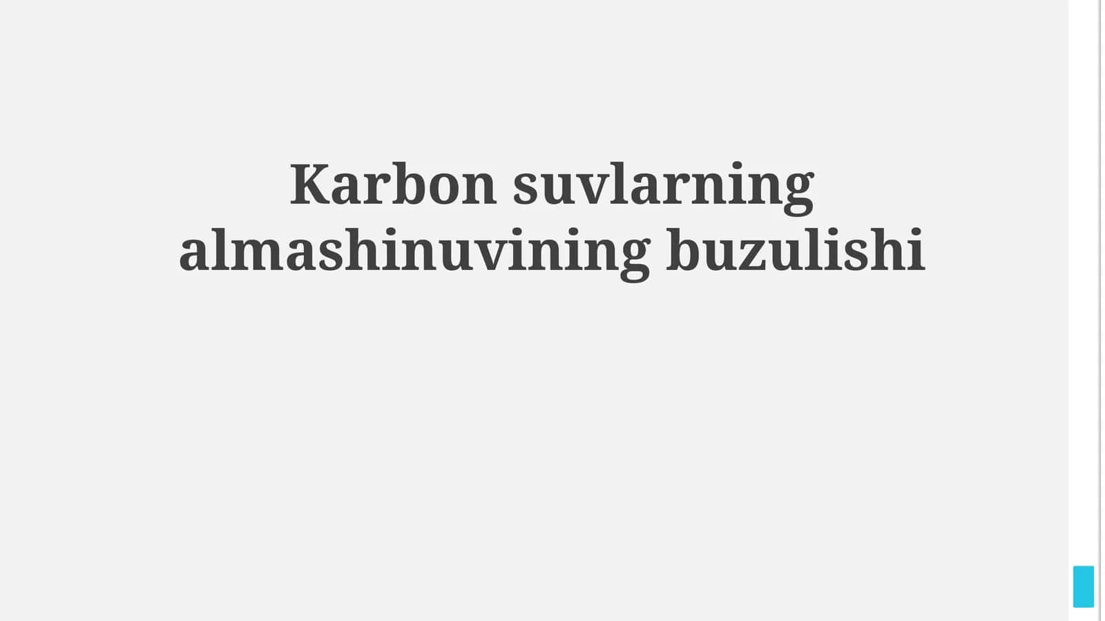 Karbon suvlarning almashinuvining buzulishi 1