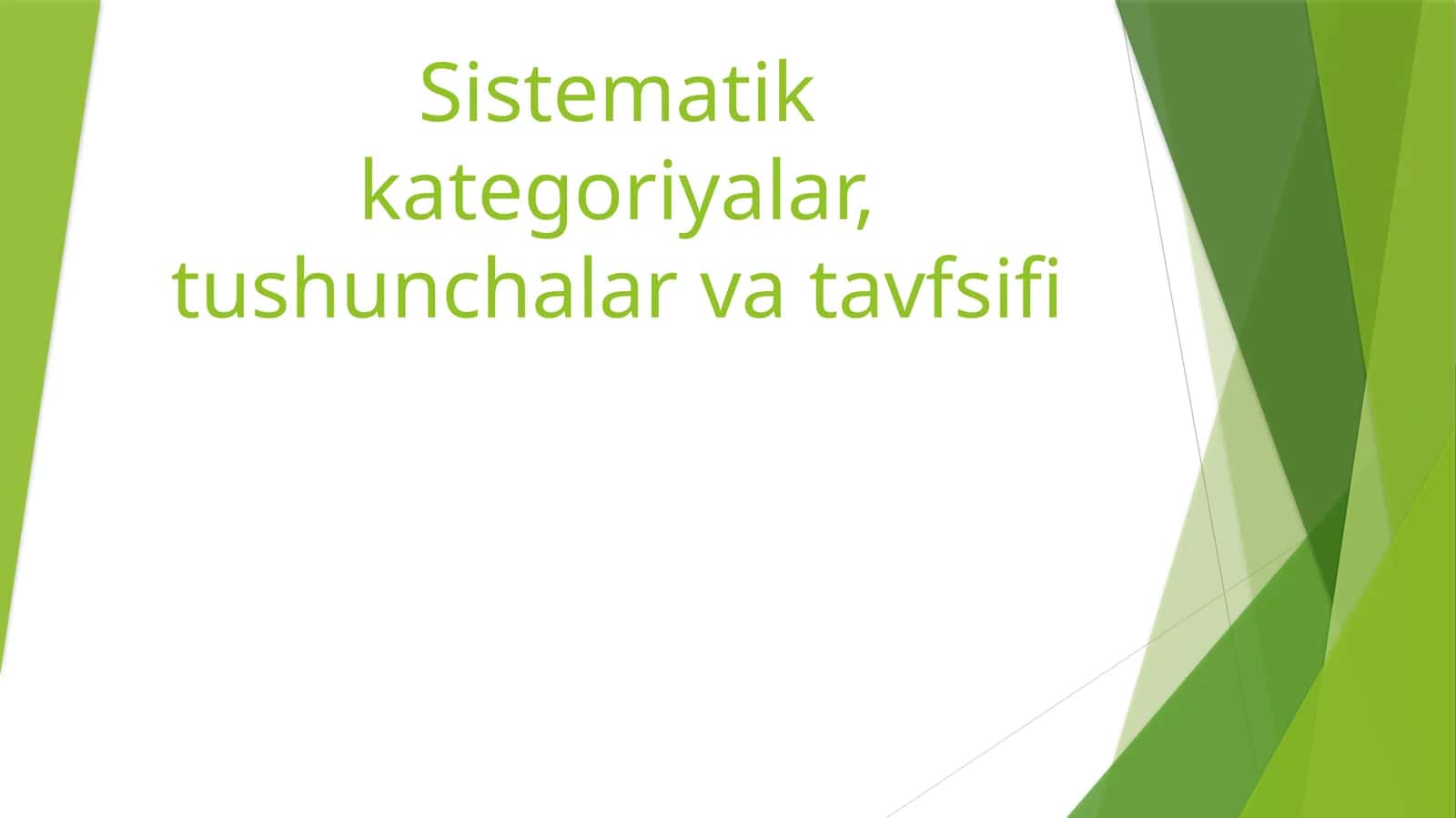 Oʻsimliklar sistematiqasi 1