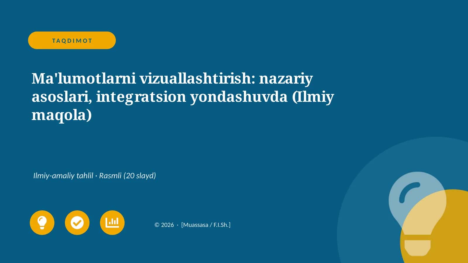 Ma'lumotlarni vizuallashtirish: nazariy asoslari, integratsion yondashuvda 1