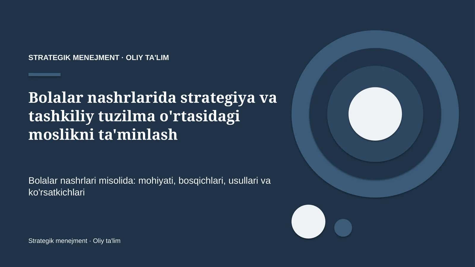 Strategik Menejment · Oliy Ta'lim 1