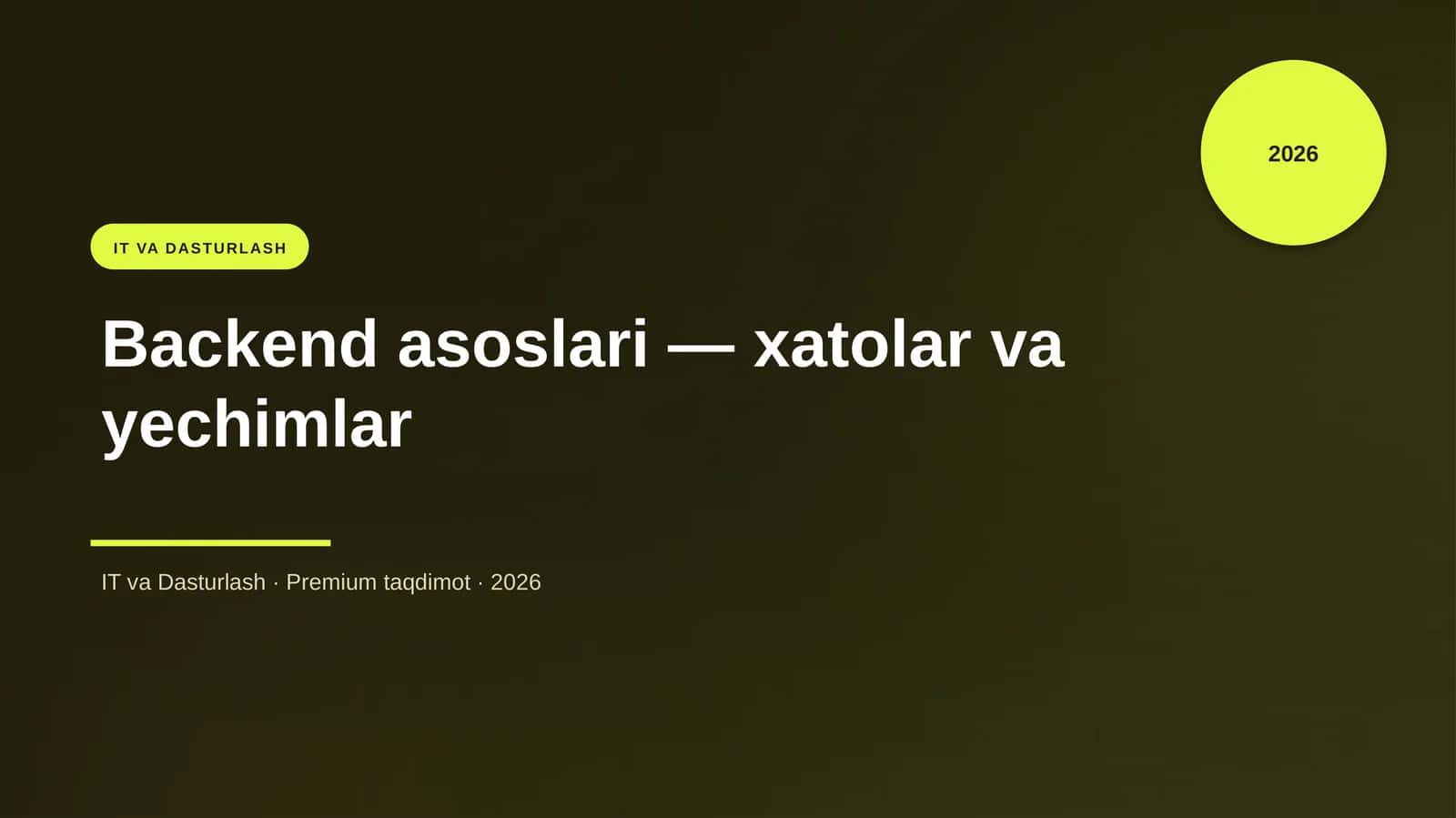 Backend asoslari — xatolar va yechimlar 1