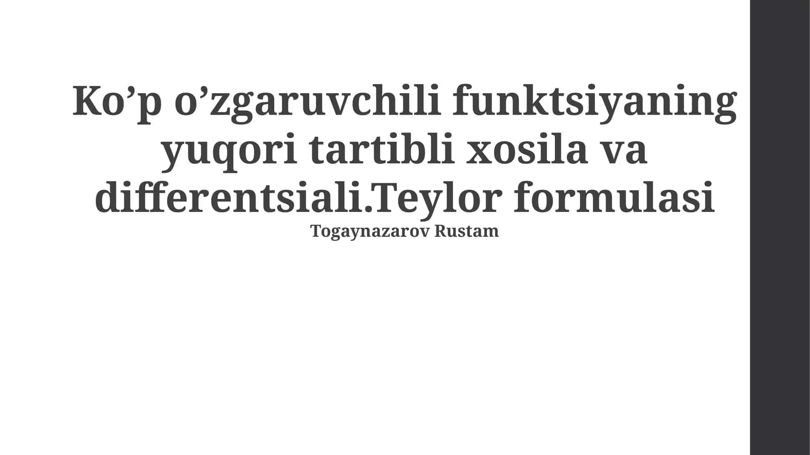 Teylor Formulasi 1