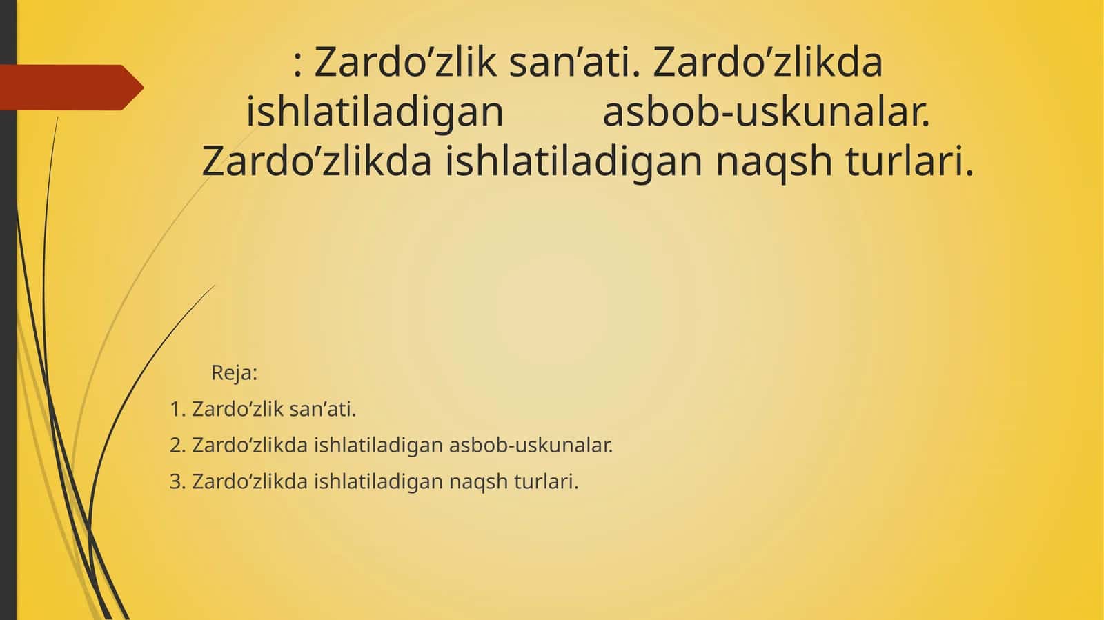 Zardo’zlik san’ati 1