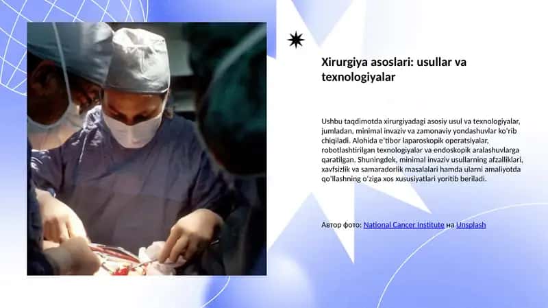 Xirurgiya asoslari: usullar va texnologiyalar 1
