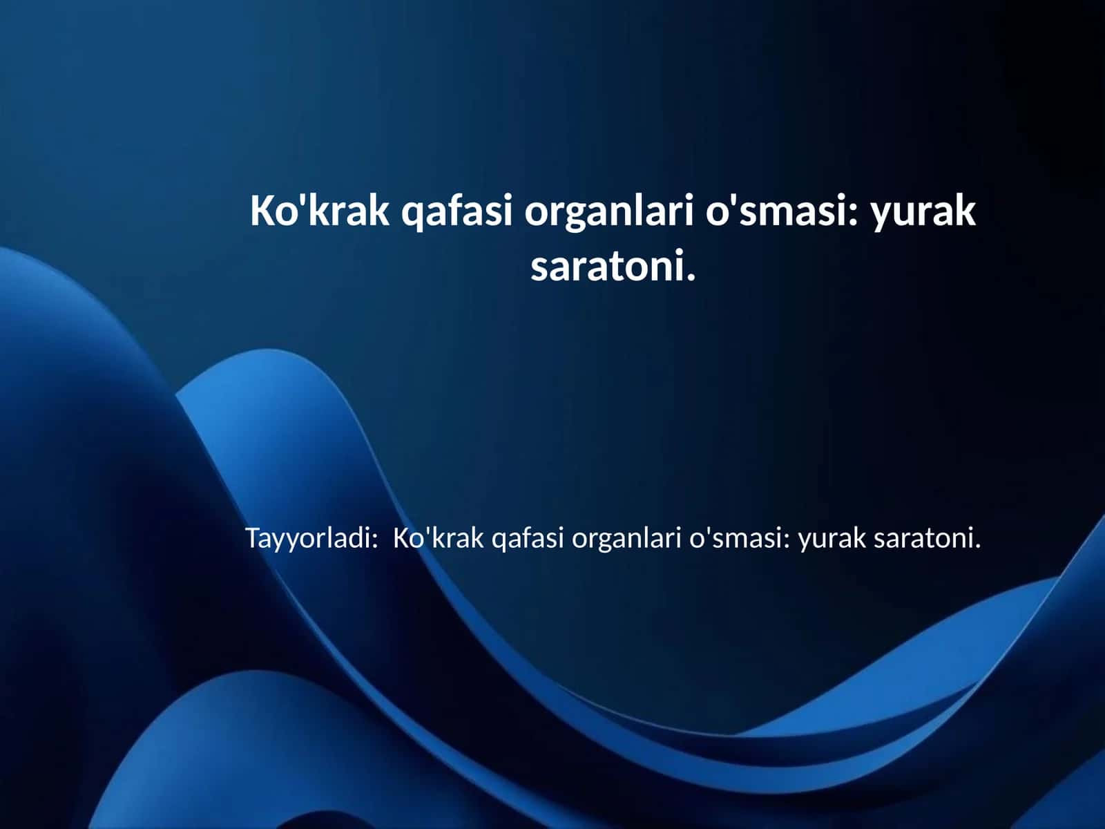 Yurak saratoni haqida 1