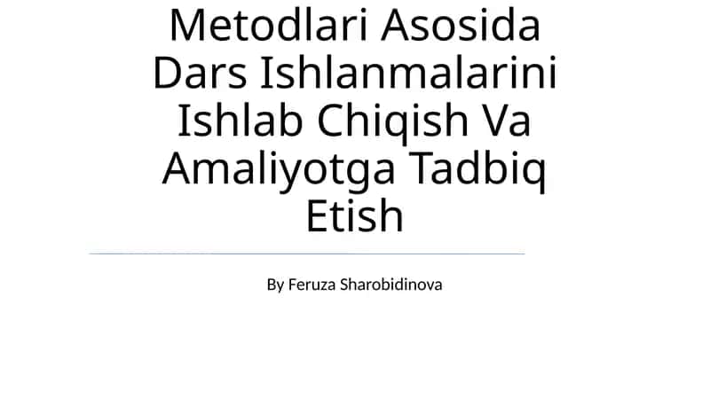 Xalqaro Baholash Dasturlari 1