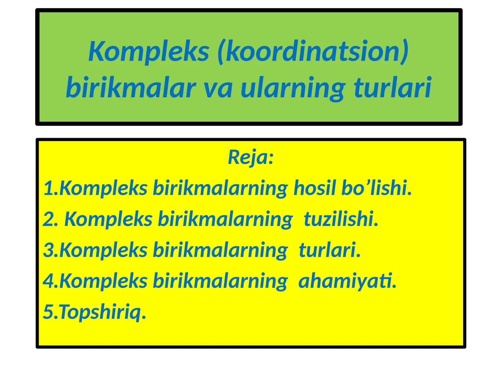 Kompleks (koordinatsion) birikmalar va ularning turlari 1