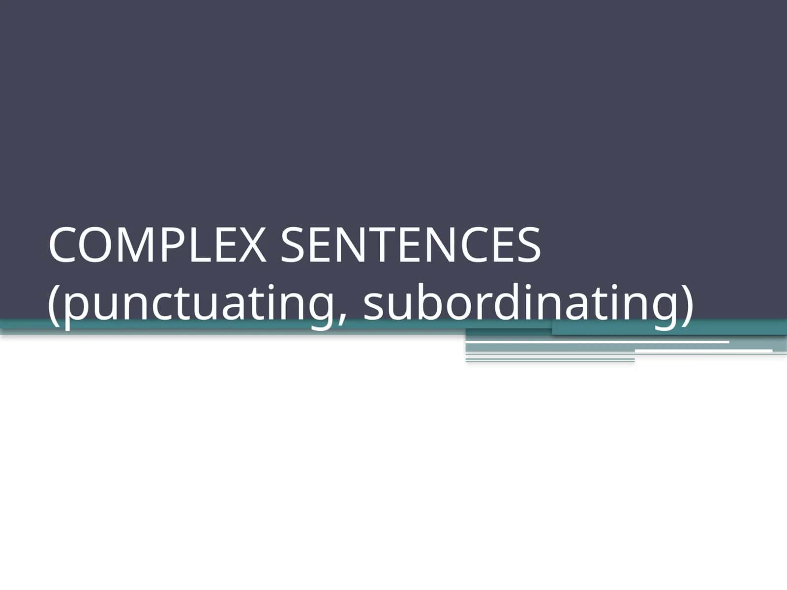 Subordination 1