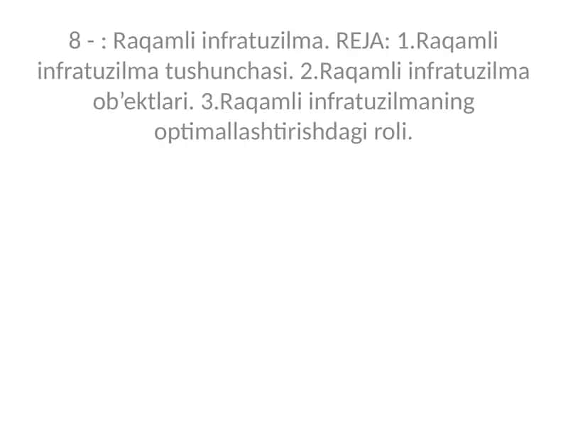 Raqamli infratuzilma 1