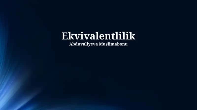 Matematik ekvivalentlilik 1