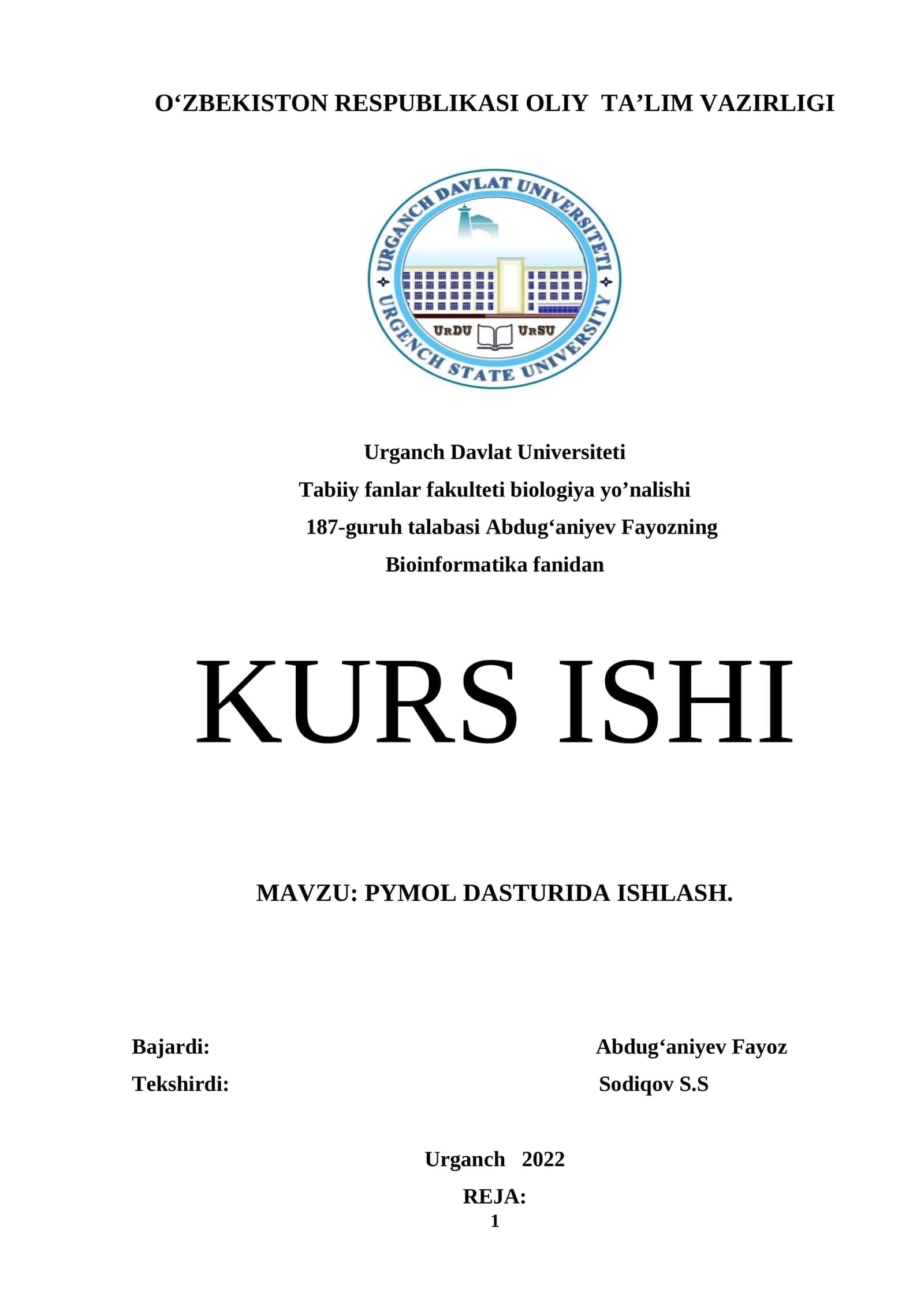 PYMOL DASTURIDA ISHLASH 1