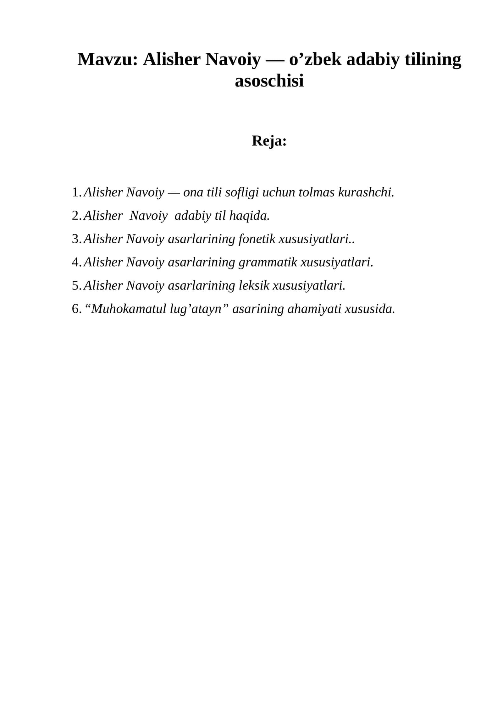 Аlisher Nаvоiy — o’zbek аdаbiy tilining аsоschisi 1