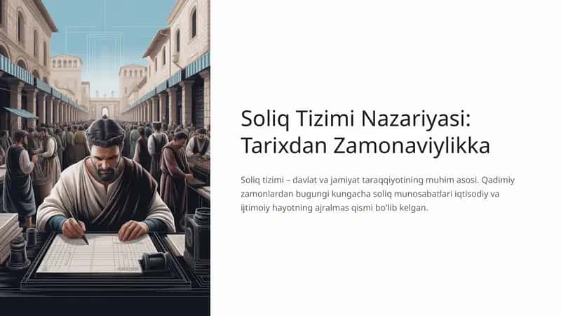 Soliq Tizimi Nazariyasi: Tarixdan Zamonaviylikka 1